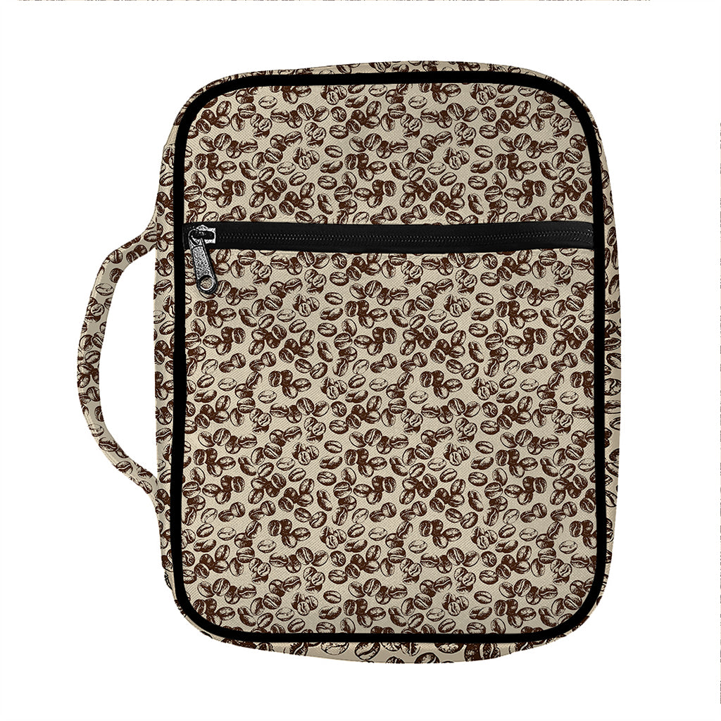 Vintage Coffee Bean Pattern Print Front Pocket Bible Bag