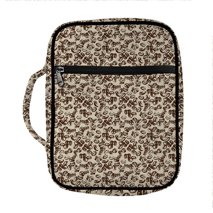 Vintage Coffee Bean Pattern Print Front Pocket Bible Bag