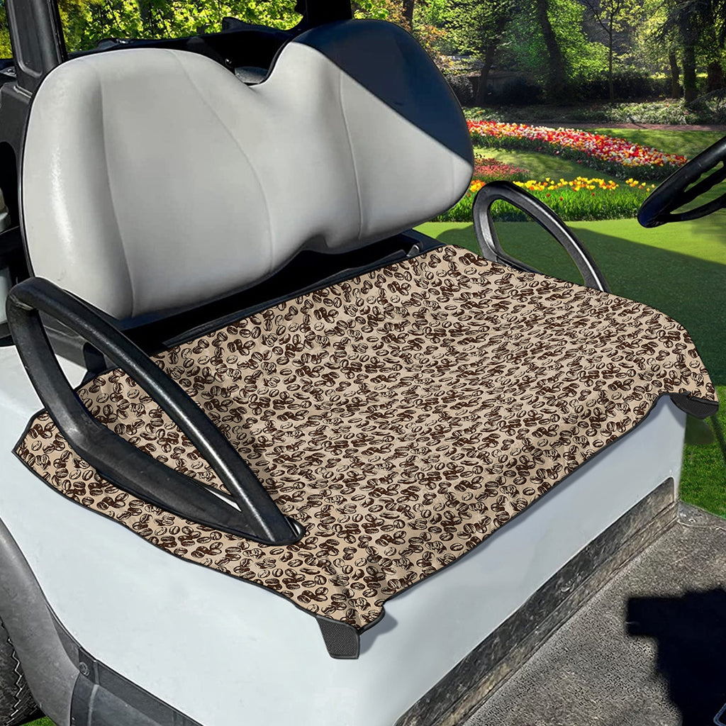 Vintage Coffee Bean Pattern Print Golf Cart Seat Cover
