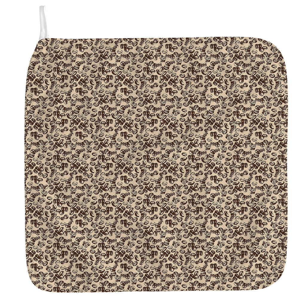 Vintage Coffee Bean Pattern Print Hand Towel