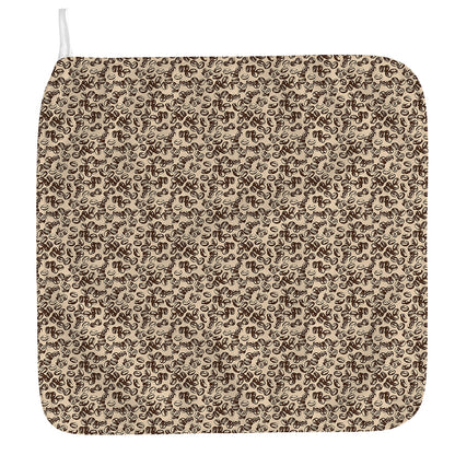 Vintage Coffee Bean Pattern Print Hand Towel