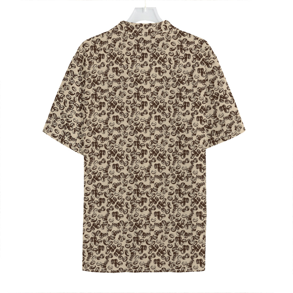 Vintage Coffee Bean Pattern Print Hawaiian Shirt