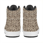Vintage Coffee Bean Pattern Print High Top Leather Sneakers