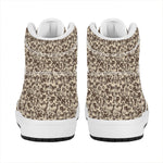 Vintage Coffee Bean Pattern Print High Top Leather Sneakers