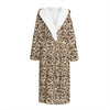 Vintage Coffee Bean Pattern Print Hooded Bathrobe