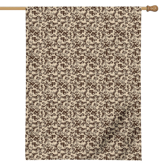Vintage Coffee Bean Pattern Print House Flag