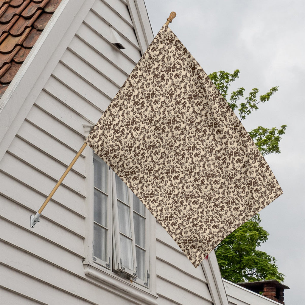 Vintage Coffee Bean Pattern Print House Flag