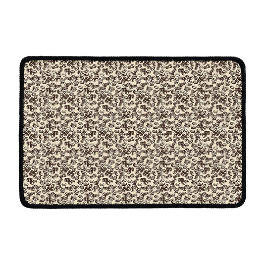 Vintage Coffee Bean Pattern Print Kitchen Mat