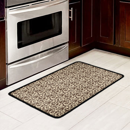 Vintage Coffee Bean Pattern Print Kitchen Mat