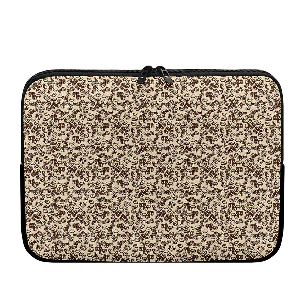 Vintage Coffee Bean Pattern Print Laptop Sleeve