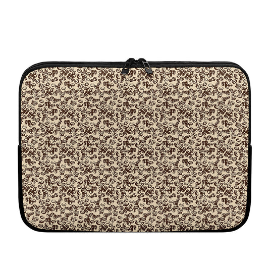 Vintage Coffee Bean Pattern Print Laptop Sleeve
