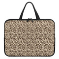 Vintage Coffee Bean Pattern Print Laptop Sleeve With Handle