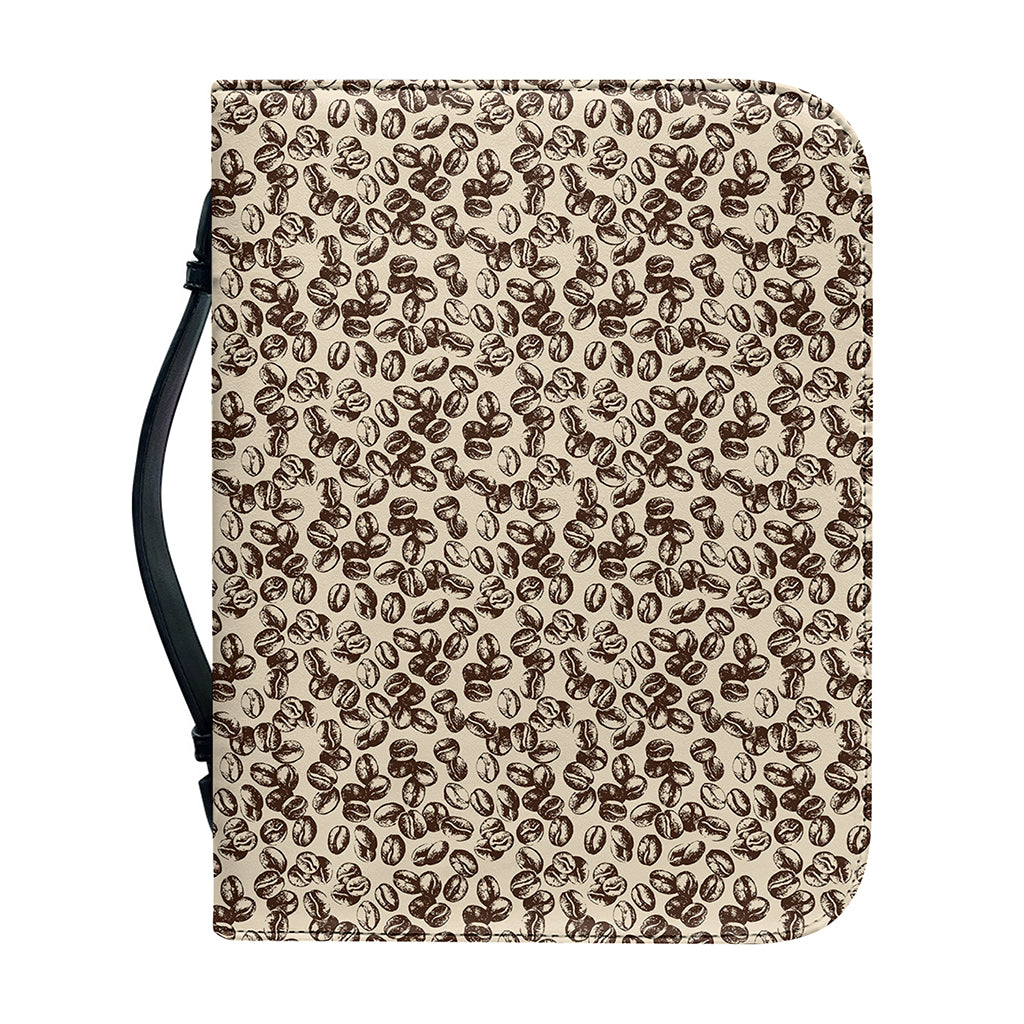Vintage Coffee Bean Pattern Print Leather Bible Cover