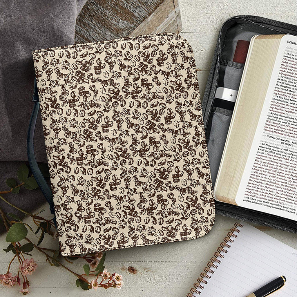 Vintage Coffee Bean Pattern Print Leather Bible Cover