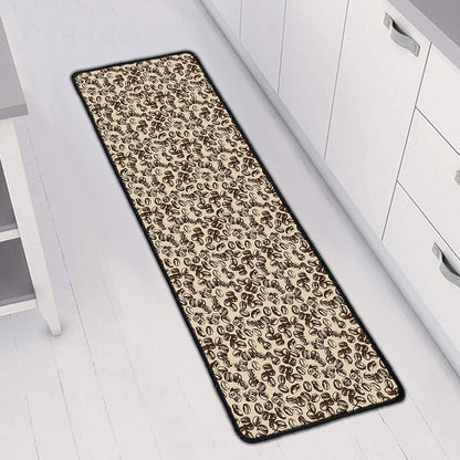 Vintage Coffee Bean Pattern Print Long Kitchen Mat