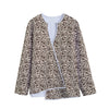 Vintage Coffee Bean Pattern Print Long Sleeve Short Coat