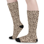 Vintage Coffee Bean Pattern Print Long Socks