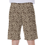Vintage Coffee Bean Pattern Print Men's Beach Shorts