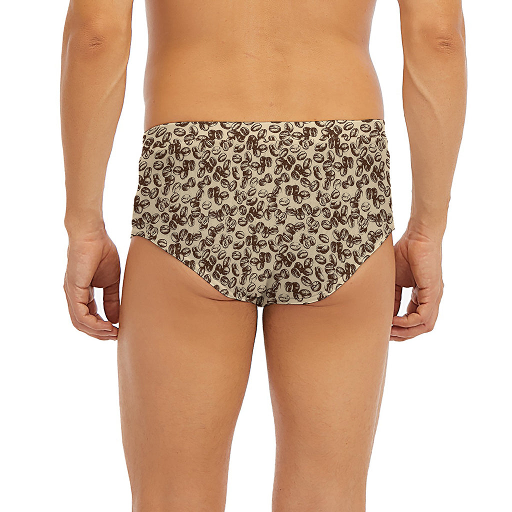 Vintage Coffee Bean Pattern Print Men's Briefs
