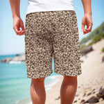 Vintage Coffee Bean Pattern Print Men's Cargo Shorts