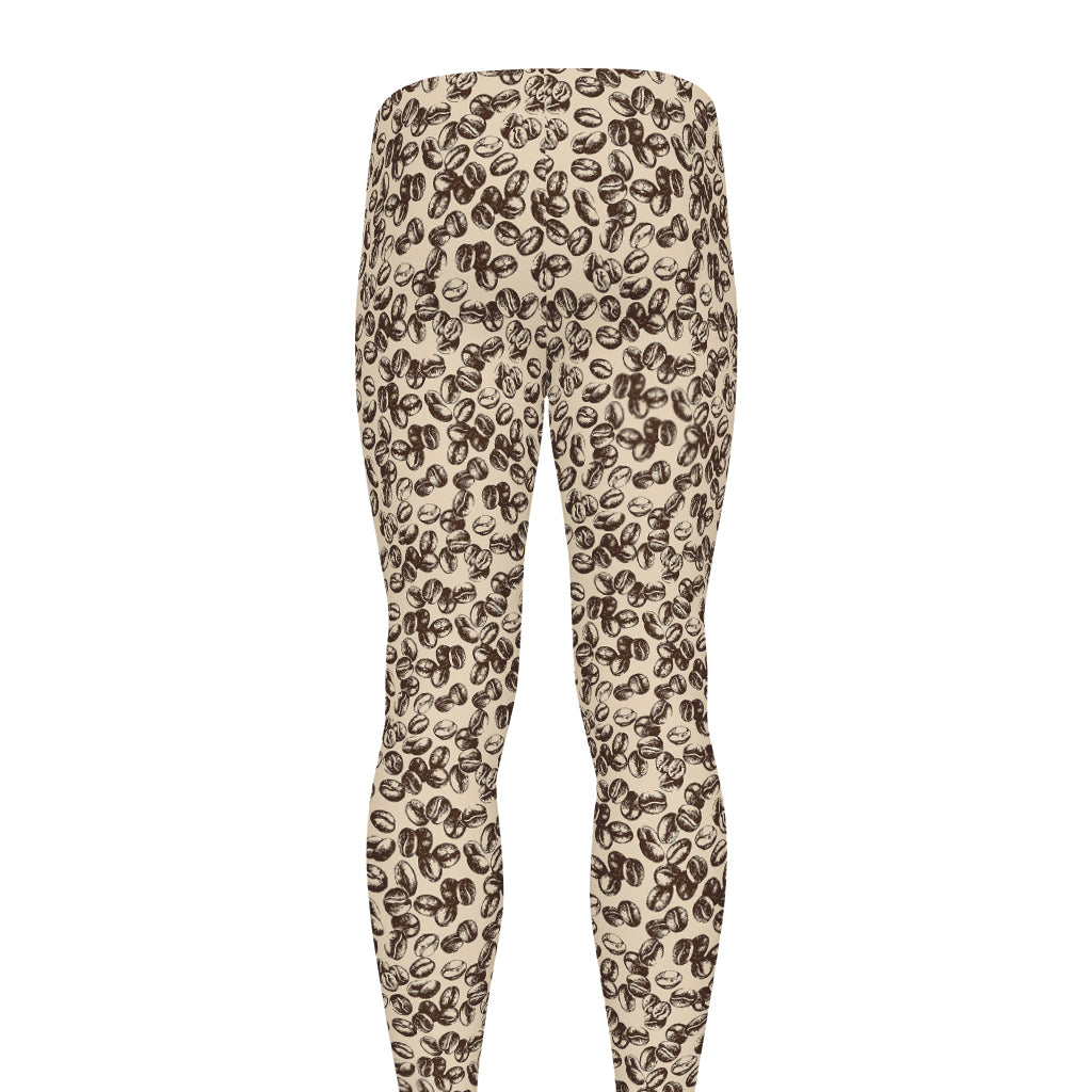 Vintage Coffee Bean Pattern Print Men's leggings