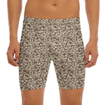 Vintage Coffee Bean Pattern Print Men's Long Boxer Briefs