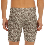 Vintage Coffee Bean Pattern Print Men's Long Boxer Briefs