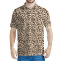 Vintage Coffee Bean Pattern Print Men's Polo Shirt