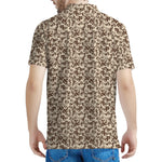 Vintage Coffee Bean Pattern Print Men's Polo Shirt