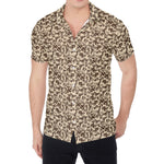 Vintage Coffee Bean Pattern Print Men's Shirt