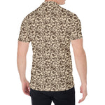 Vintage Coffee Bean Pattern Print Men's Shirt