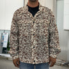 Vintage Coffee Bean Pattern Print Men's Shirt Jacket