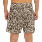 Vintage Coffee Bean Pattern Print Men's Split Running Shorts