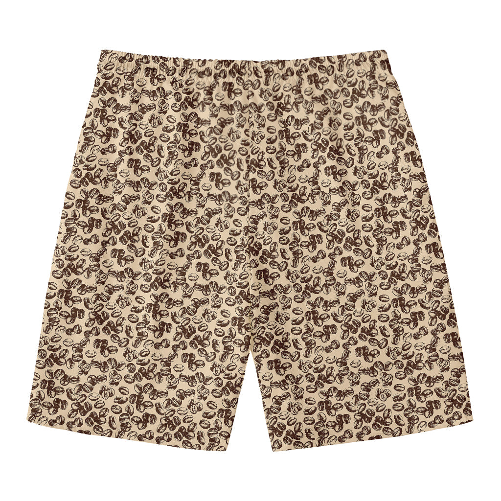 Vintage Coffee Bean Pattern Print Men's Swim Trunks