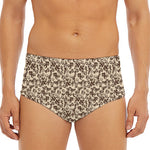 Vintage Coffee Bean Pattern Print Men's Triangle Swim Briefs