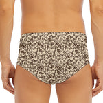 Vintage Coffee Bean Pattern Print Men's Triangle Swim Briefs