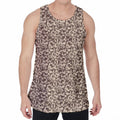 Vintage Coffee Bean Pattern Print Men's Velvet Tank Top