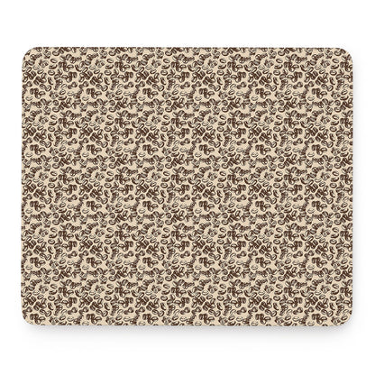 Vintage Coffee Bean Pattern Print Mouse Pad
