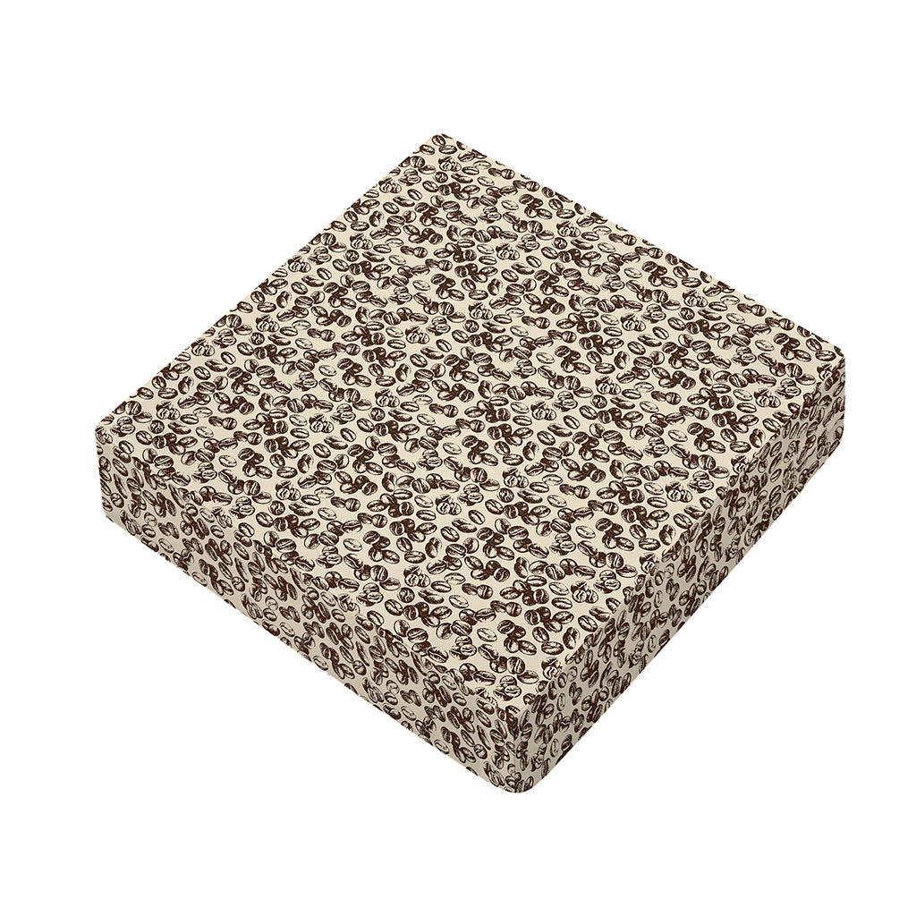 Vintage Coffee Bean Pattern Print Outdoor Seat Cushion Cover