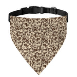 Vintage Coffee Bean Pattern Print Over The Collar Dog Bandana