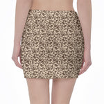 Vintage Coffee Bean Pattern Print Pencil Mini Skirt
