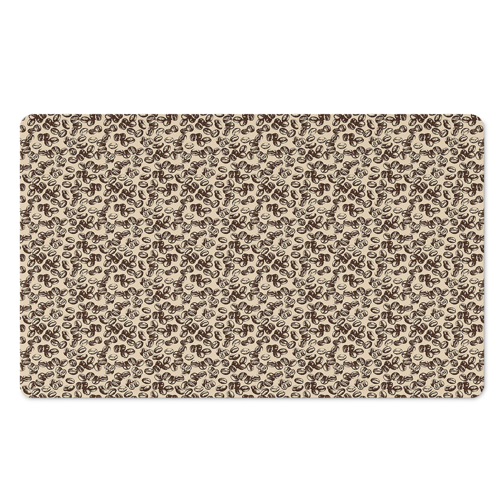 Vintage Coffee Bean Pattern Print Polyester Doormat
