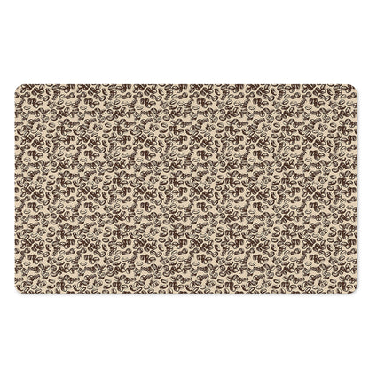 Vintage Coffee Bean Pattern Print Polyester Doormat