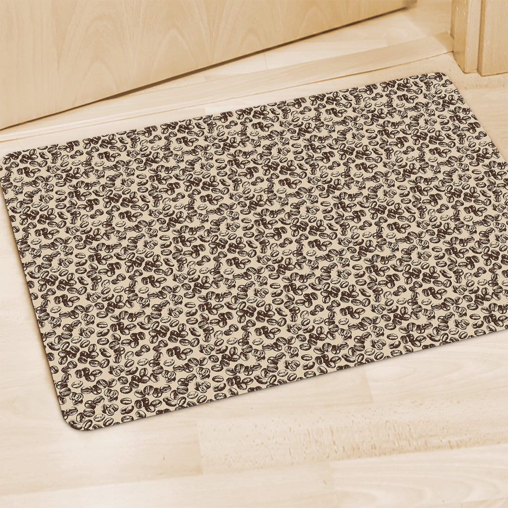 Vintage Coffee Bean Pattern Print Polyester Doormat