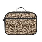 Vintage Coffee Bean Pattern Print Portable Lunch Bag