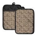 Vintage Coffee Bean Pattern Print Pot Holders With Pocket