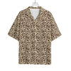 Vintage Coffee Bean Pattern Print Rayon Hawaiian Shirt