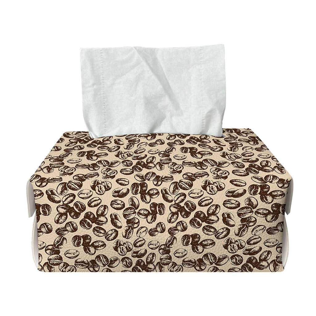 Vintage Coffee Bean Pattern Print Rectangle Tissue Box Cover