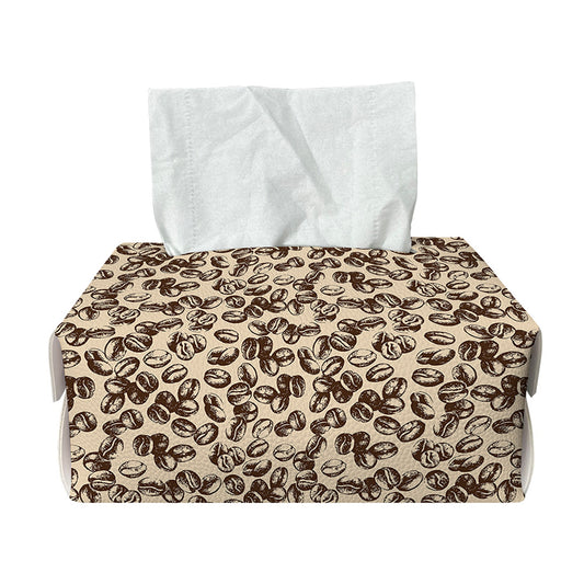 Vintage Coffee Bean Pattern Print Rectangle Tissue Box Cover