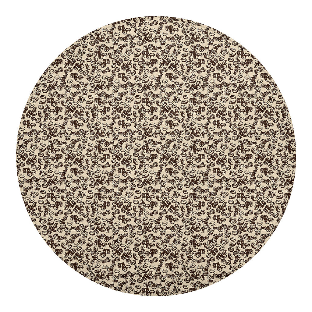 Vintage Coffee Bean Pattern Print Round Blanket